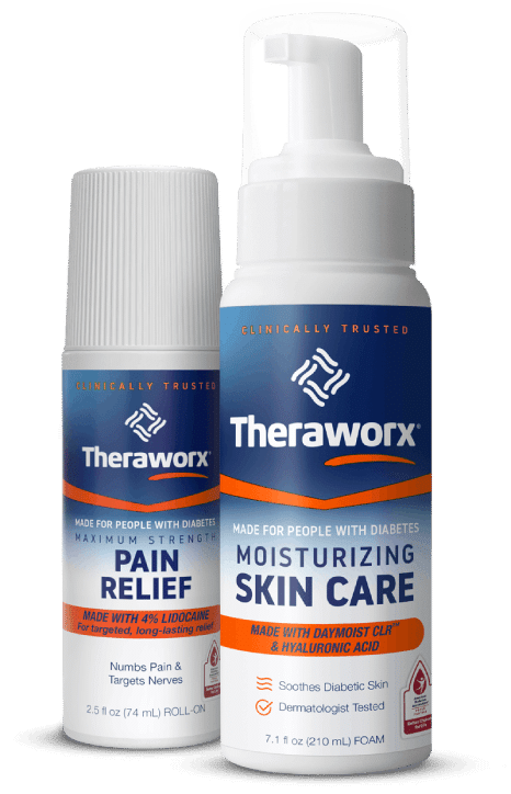 New Theraworx Products Featuring Moisturizing Skin Care and Diabetic's Pain Relief Roll-On with Lidocaine HCL