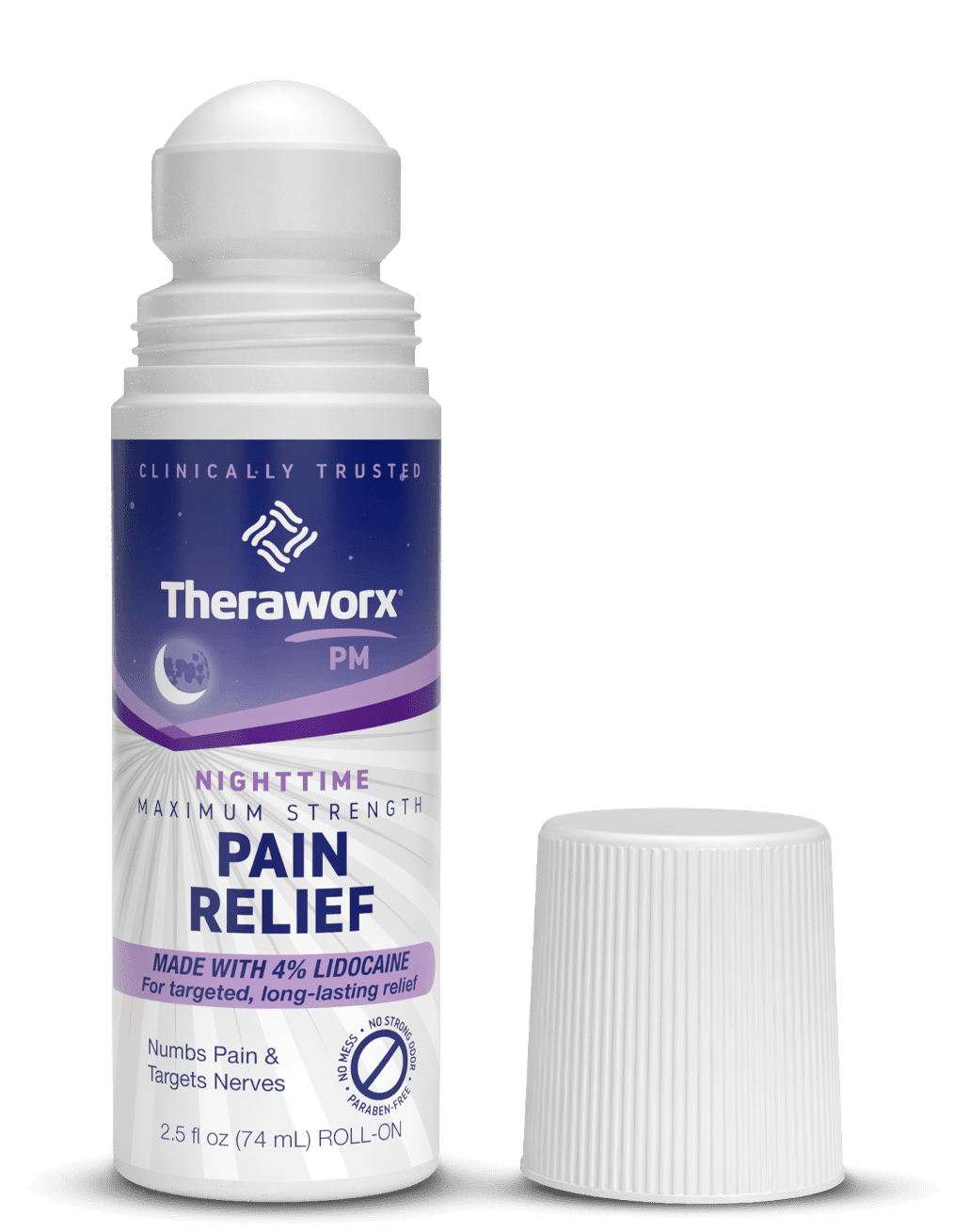 theraworx nighttime maximum strength pain relief roll on with lidocaine hcl 4%