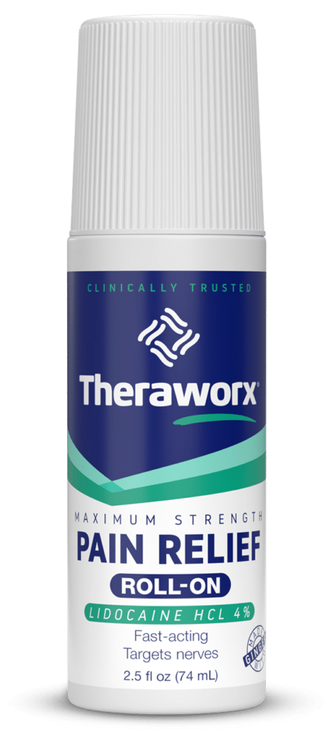 theraworx maximum strength pain relief roll on with lidocain hcl 4%